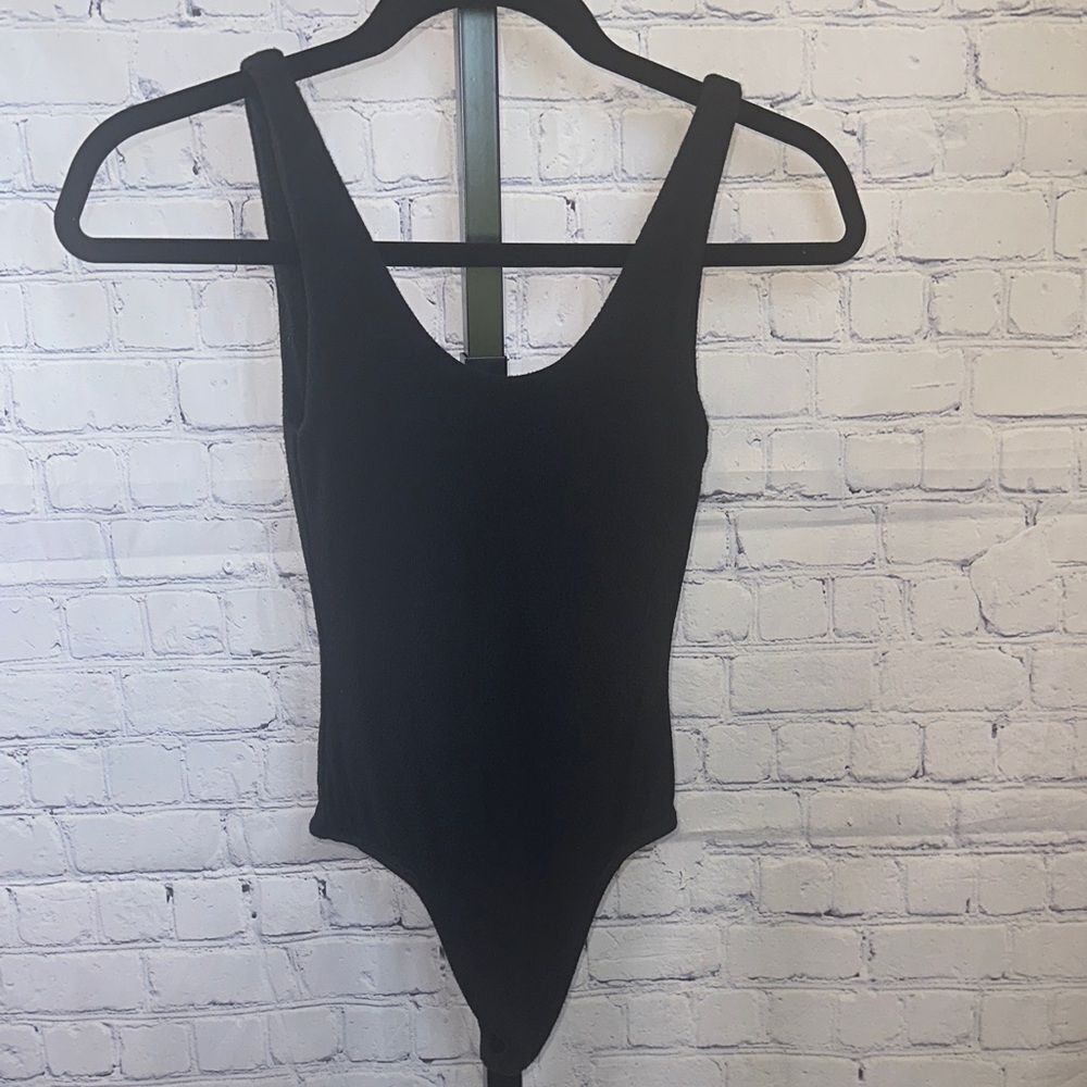 Babaton Classic Black Ribbed Bodysuit Sz XXS
